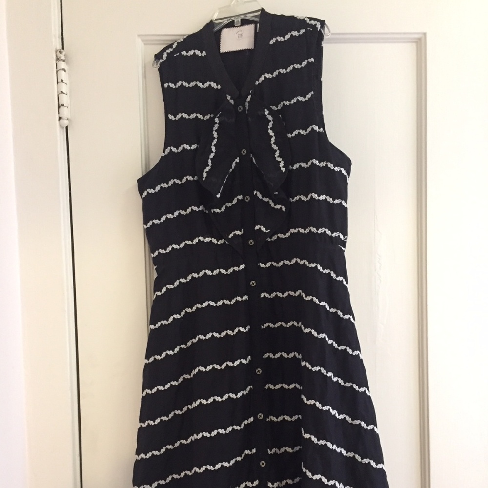 SALE Anthropologie Ruffle Flare Button Up Dress 8P